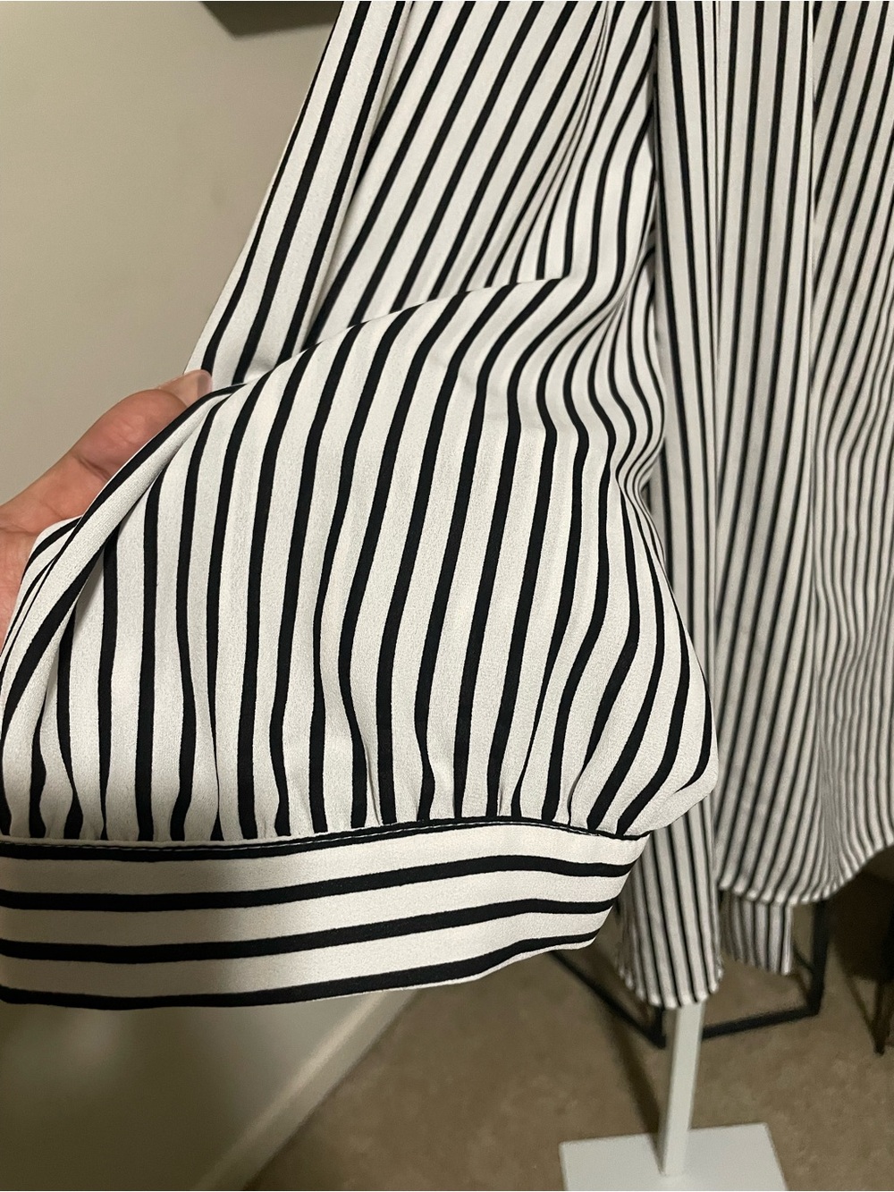 Apt. 9 Black & White Striped Tie-Back Blouse - Picture 6 of 6